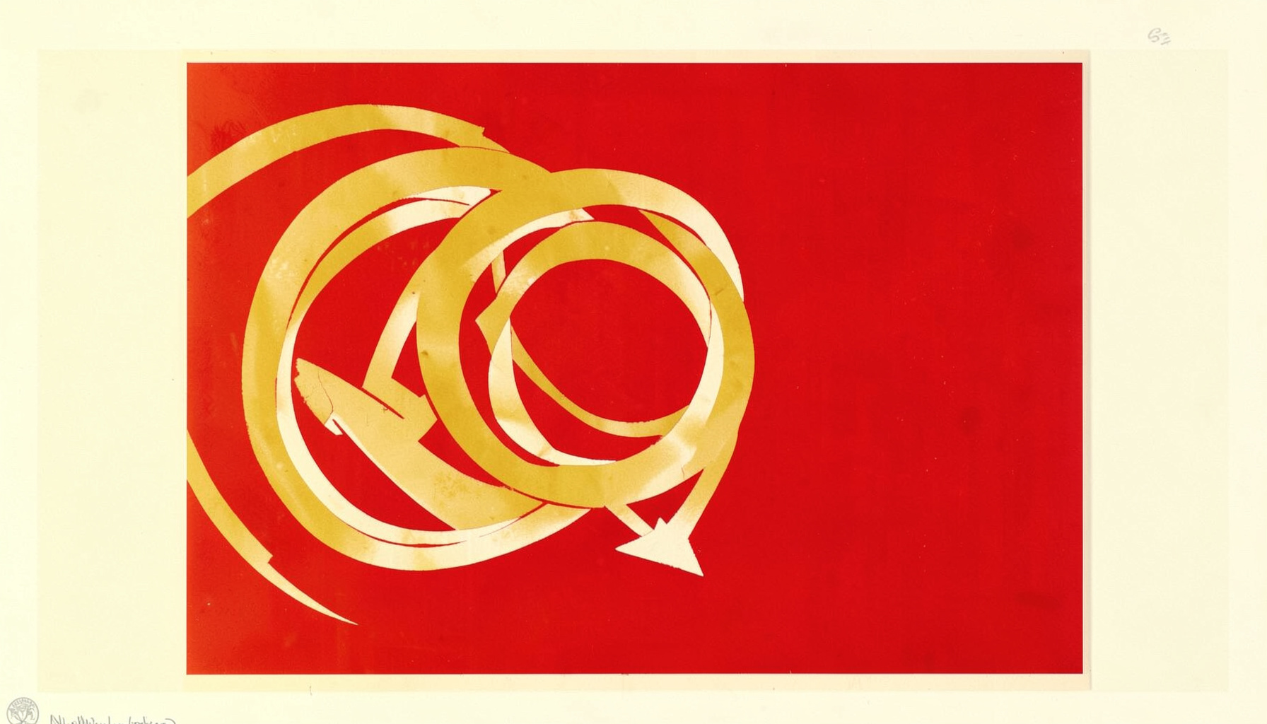 Wide preview frame in mustard and cream showing an abstract coiled cable shape with a play arrow in flat matte poster style